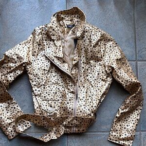 Nasty Gal Gold Star Faux Leather Moto Jacket. Size 6 NWT